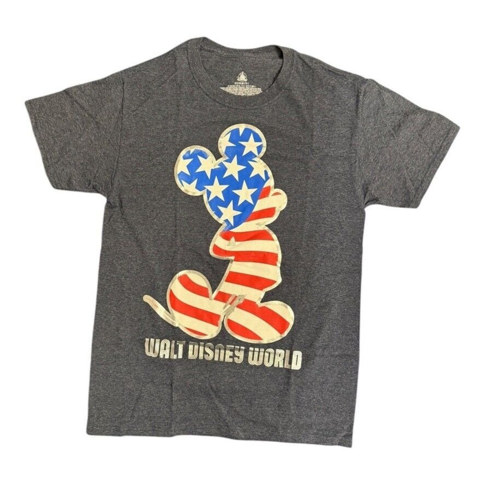 Disney Walt‎ Disney World Mickey Mouse Americana Flag Shirt Ladies Small